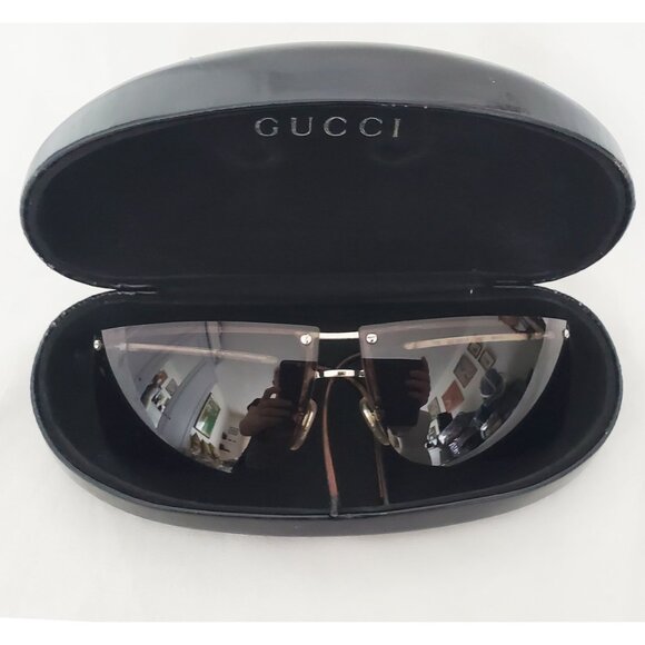 Gucci Womens GG 2653 S YB7 Vintage 90s Rectangle Semi Rimless Wrap Sunglasses - Picture 9 of 13